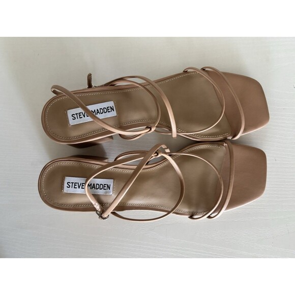 Steve Madden Womens REMMI Beige Strappy Ankle Strap 9 Medium (B,M) BHFO 2735 - Picture 2 of 7